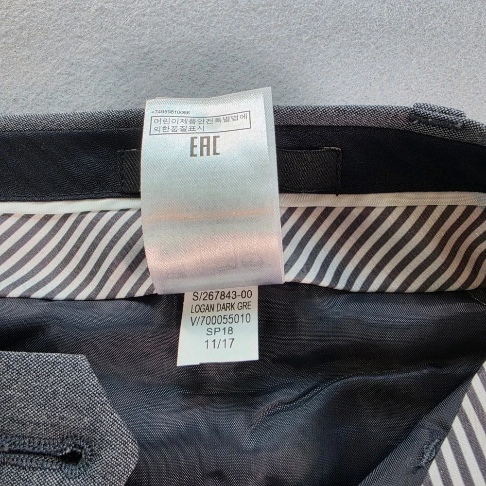 Banana Republic Logan Dress Pants Mens 34x32 Dark Grey Straight Leg Stretch SP18